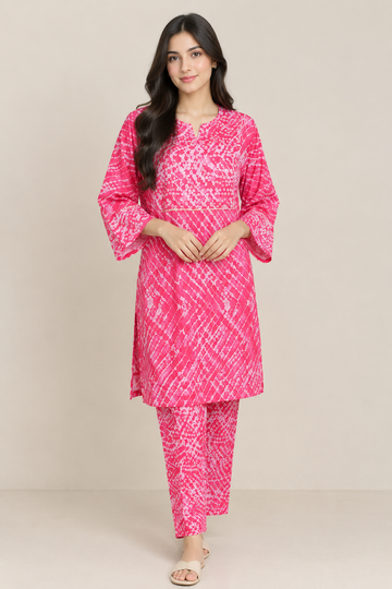 Geometric Chunri 2 Piece  Swiss Lawn Suit