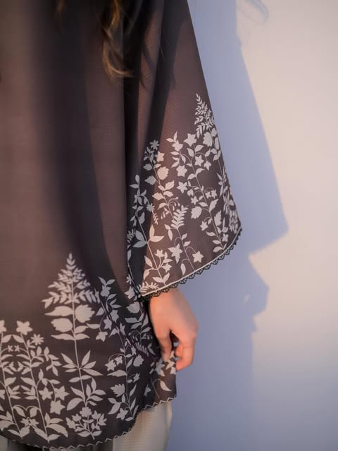 Elegant Brown Printed Kurta with Printed Palazzo Set