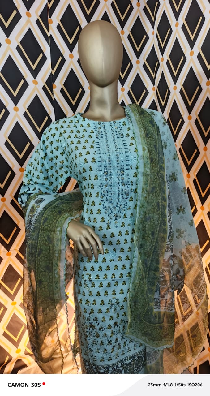 Riwaayat - Pastel mint 3 Piece